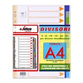 DIVISORI COLORATI A4 PP 11FORI / 12FOGLI