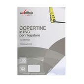 CONF.100COPERTINE PVC A4 150micron TRASPARENTE