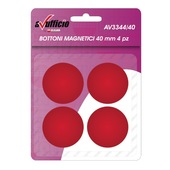 BLISTER 4 MAGNETI Ø40mm ROSSO